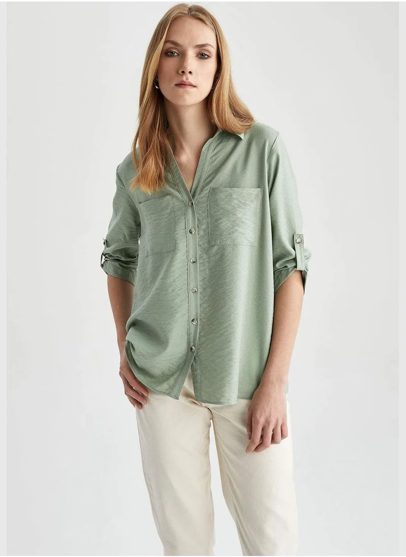 DeFacto Pocket Epaulette Shirt Tunic