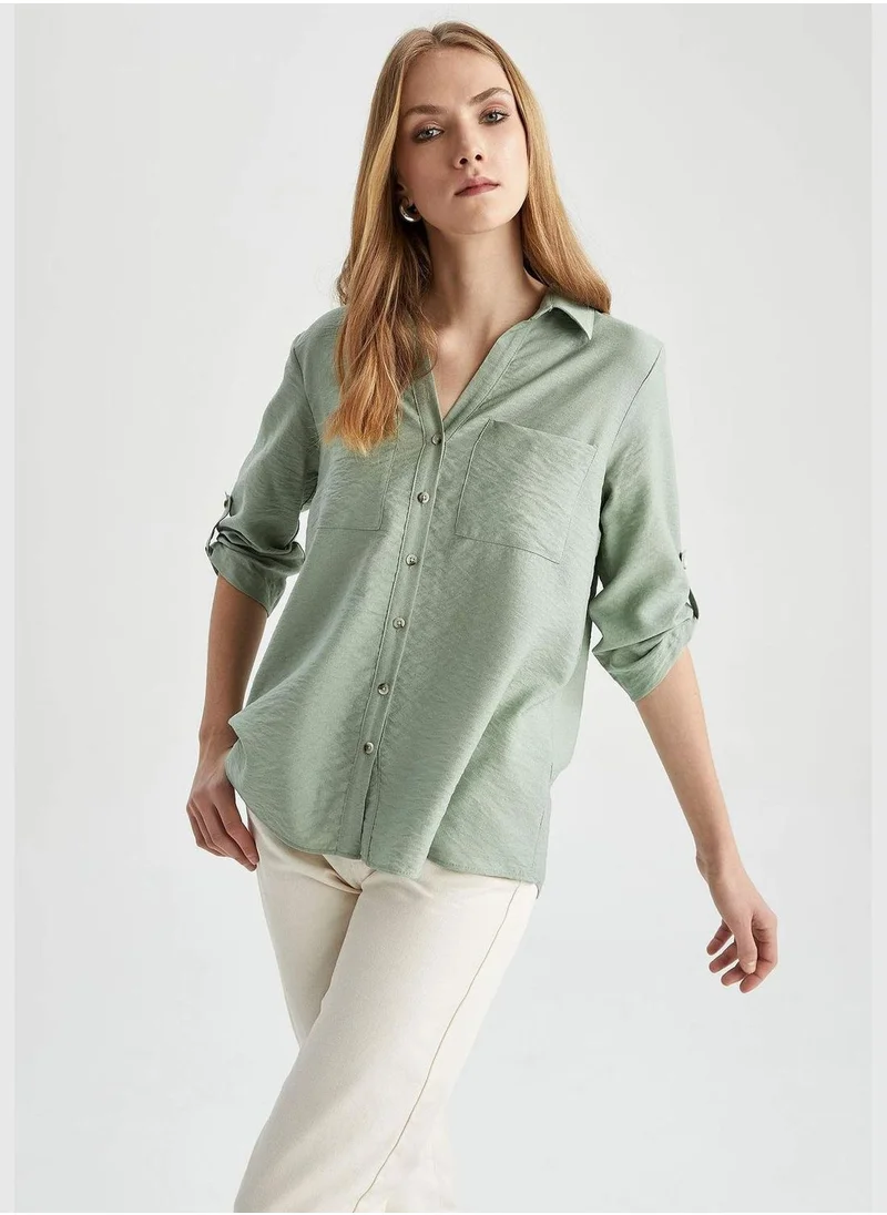 DeFacto Pocket Epaulette Shirt Tunic