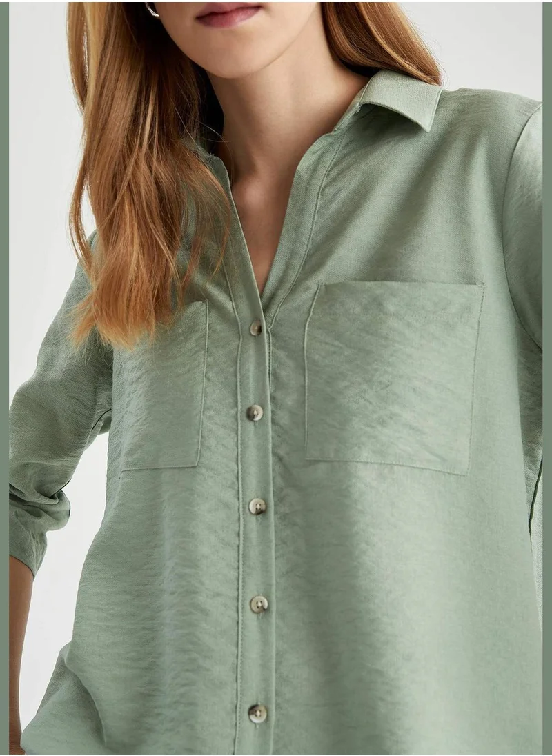 DeFacto Pocket Epaulette Shirt Tunic