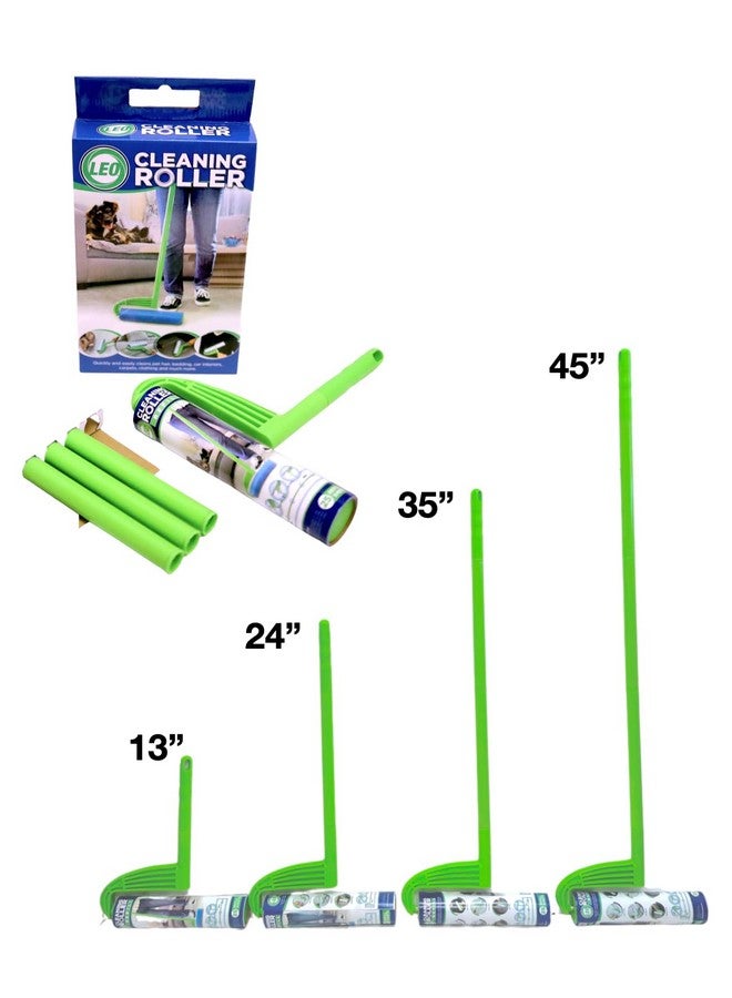 LEO Large 10Inch Wide Lint Roller Refills 25 Sheets With Extendable Handle To 45 Inch For Lint Removers Household Cleaning Easily Remove Pet Hair Dust And Debris From Floors Carpets And Furniture - Image 2