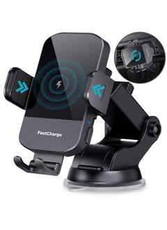 Wireless Car Charger, CHGeek 15W Fast Charging Auto Clamping Car Charger Phone Mount Phone Holder fit for iPhone 14 13 12 11 Pro Max Xs, Samsung Galaxy S23 Ultra S22 S21 S20, S10+ S9+ Note 9, etc