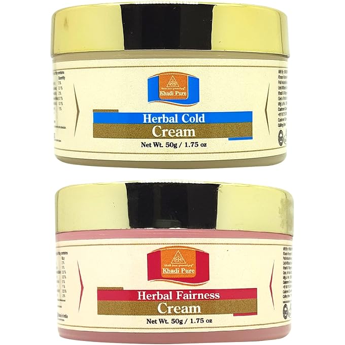 Khadi Pure Cold Cream and Fairness Cream Combo, 100 ml (Pack of 2) - Image 1