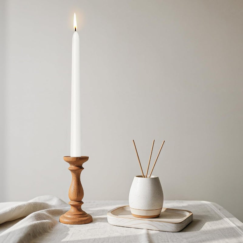Viyffo Taper Candles 10 Inch White Set of 12 Unscented, Dripless, Smokeless Long Tall Tapered Candlesticks Wedding Home Decor Dinner - Image 5