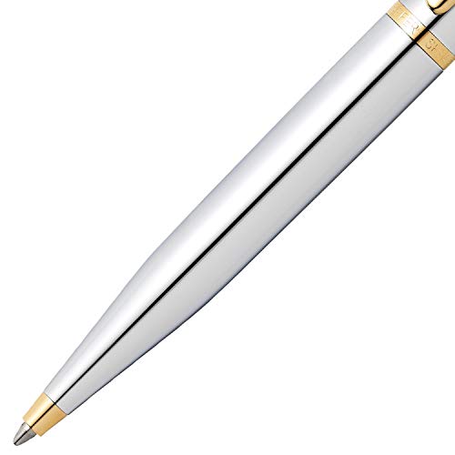 Sheaffer VFM 9422 Ballpoint Pen Polished Chrome with Gold Plated Trim | Premium Ballpen Silver - Image 5