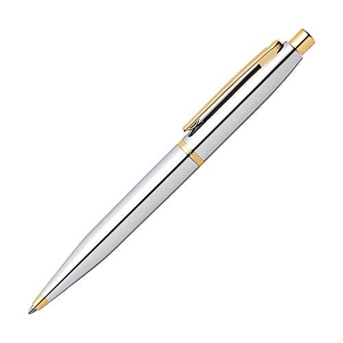 Sheaffer VFM 9422 Ballpoint Pen Polished Chrome with Gold Plated Trim | Premium Ballpen Silver - Image 4