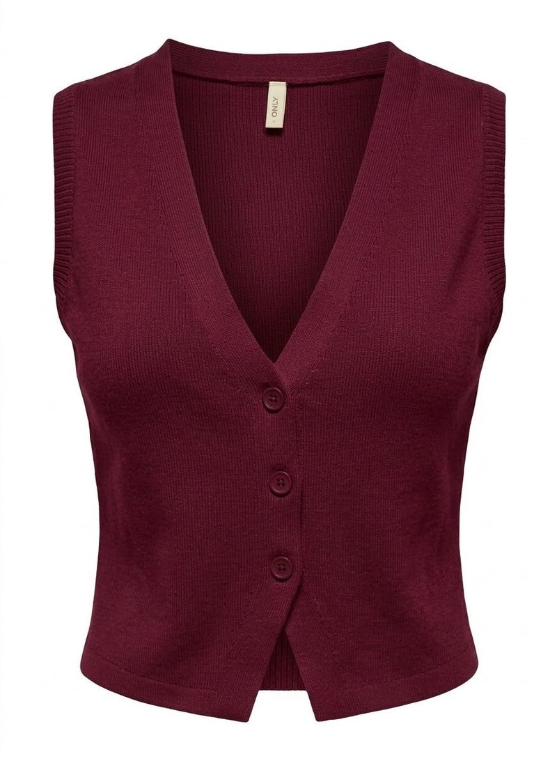 ONLY Onlalice Sl Vneck Vest Cc Knt - Image 1
