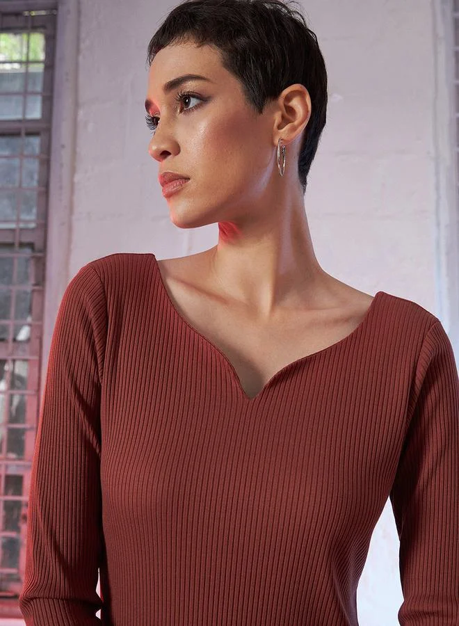 SASSAFRAS Ribbed Knit Dress