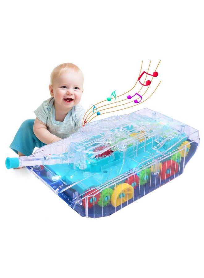 Toyshine Transparent Concept Tank Musical And 3D Lights Kids Vehicle Toy For 2 To 5 Year Kids Baby Toy Multicolor  - Image 1