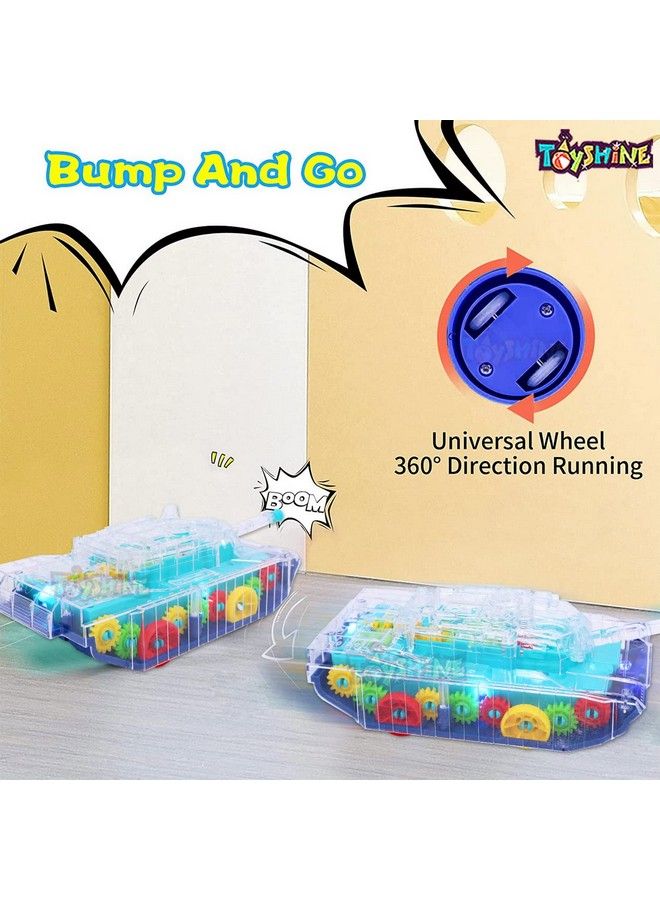 Toyshine Transparent Concept Tank Musical And 3D Lights Kids Vehicle Toy For 2 To 5 Year Kids Baby Toy Multicolor  - Image 4