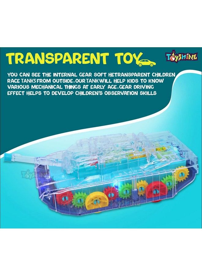 Toyshine Transparent Concept Tank Musical And 3D Lights Kids Vehicle Toy For 2 To 5 Year Kids Baby Toy Multicolor  - Image 3