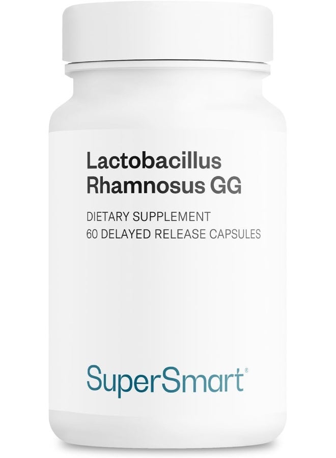 Supersmart - Lactobacillus Rhamnosus GG 100 mg Per Day 10 Billion CFU - Probiotic Strain Supplement - Supports Healthy Intestinal & Flora | Non-GMO & Gluten Free - 60 DR Capsules - Image 1