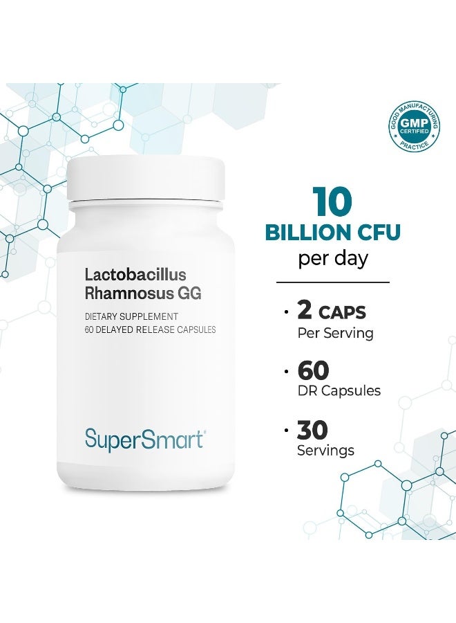 Supersmart - Lactobacillus Rhamnosus GG 100 mg Per Day 10 Billion CFU - Probiotic Strain Supplement - Supports Healthy Intestinal & Flora | Non-GMO & Gluten Free - 60 DR Capsules - Image 4