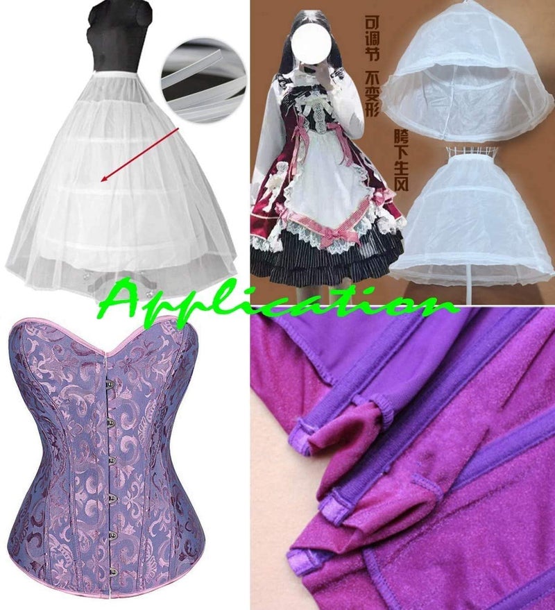Aakriti Polyester Boning for Sewing - White Plastic Sew-Through Low Density for Wedding Dress, Corset, Bridal Gowns, Nursing Cap, Lingerie, Costume, Hats and Handbags (6MM-10 Meter) - Image 5