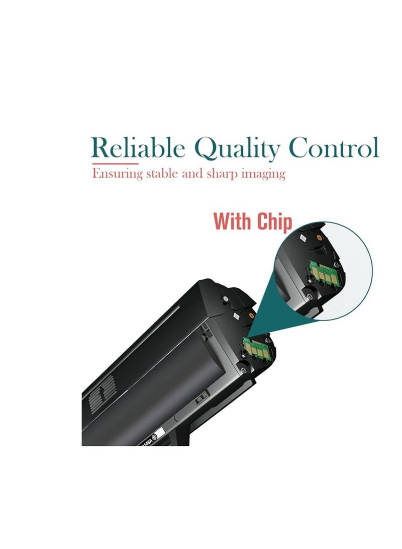 Terabyte خرطوشة حبر بديلة 106A لـ HereHP 106A W1106A HP Laser 107a 107r 107r MFP 135w MFP 135r MFP 137fnw MFP 135wg MFP 137fwg، عبوة واحدة (1 باللون الأسود) - Image 2