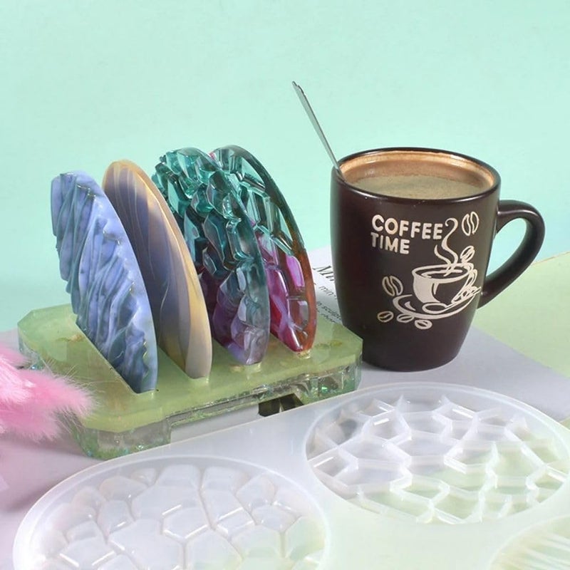 SNOOGG Pack of 10/6 Piece of Hexa and Square 3D Coaster and 4 Piece of 3D Round Coaster for Making and DY for Coaster, Cups Mats,Home Decoration and More. - Image 4