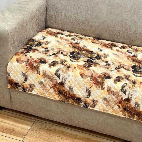 AMAZE ATTIRES Printed Quilted Sofa seat Cover for 5 Seater with Antiskid Backing & Easily Machine Washable Sofa seat Runner for Couch (22 Inches X 22 Inches - 4 Piece, 22 X 68 Inch - 2 Piece) D4 - Image 3