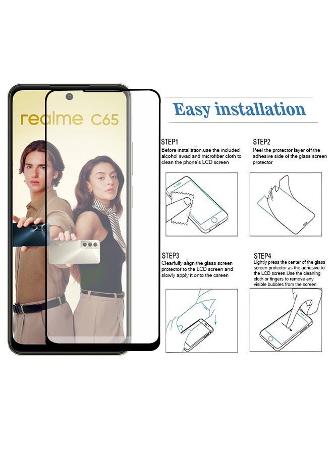 ZVEV 2 PCS Screen Protector for Realme C65 4G Tempered Glass Film with Easy Installation Tool, Ultra-clear, Shatterproof Anti-Scratch Film Screen Protector - Image 4