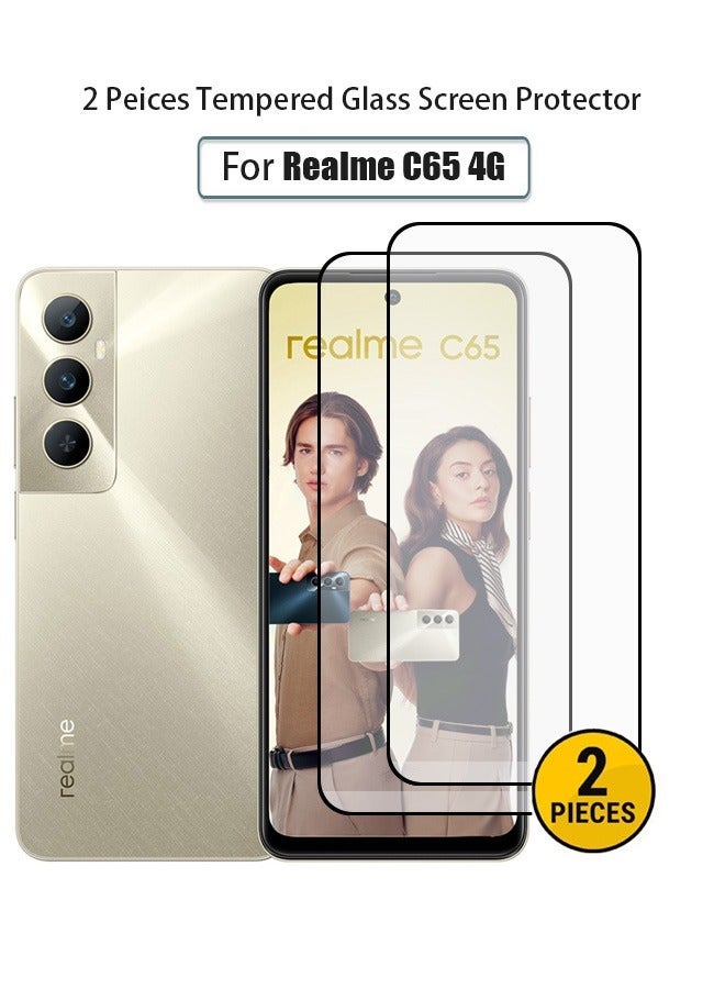 ZVEV 2 PCS Screen Protector for Realme C65 4G Tempered Glass Film with Easy Installation Tool, Ultra-clear, Shatterproof Anti-Scratch Film Screen Protector - Image 1