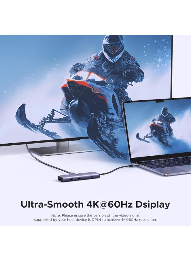 Ugreen Revodok 109 USB C Hub 9-IN-1 [USB-A*2+USB-C*2] USB 3.0 Hub 4K 60Hz HDMI Hub Type-C PD100W Fast Charging USB-C 5Gbps High Speed Transfer with SD Micro SD/TF Card Reader Type C Adapter Compatible - - Image 3