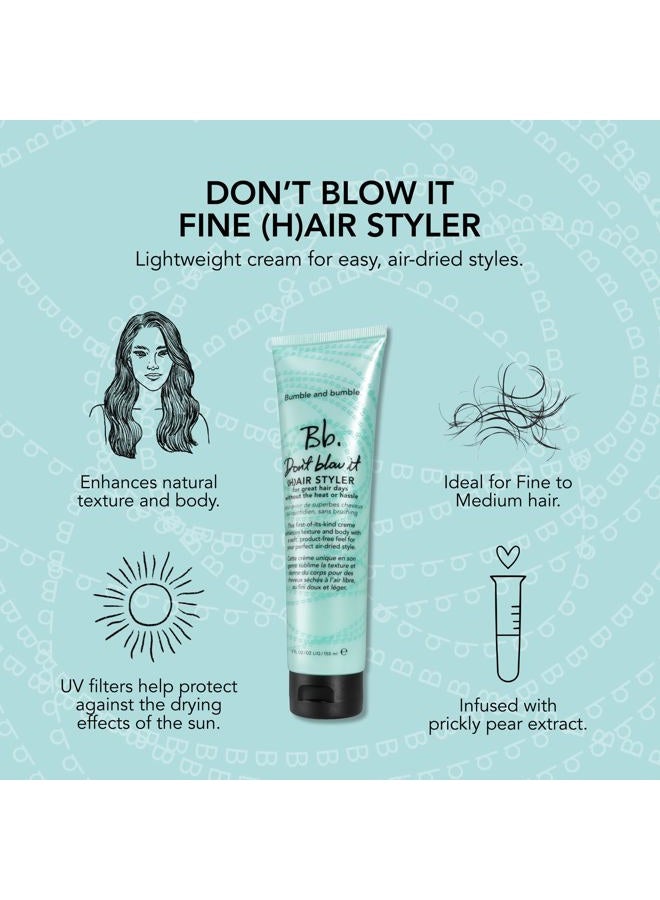 Bumble and Bumble . Don't Blow It Fine (H)air Styler Air Dry Cream | For Fine to Medium Hair, 5 Fl Oz - Image 5