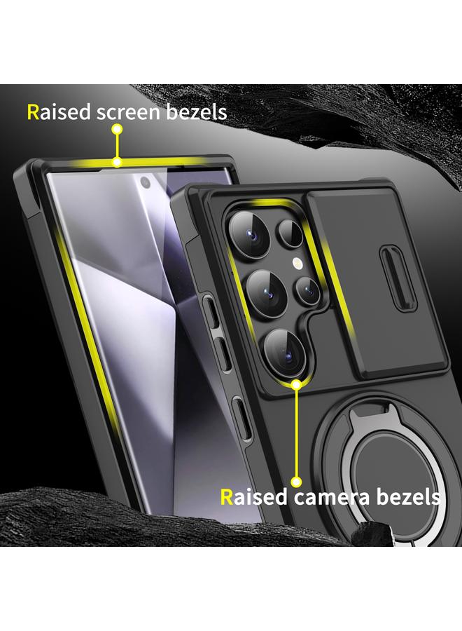 اس-توب جراب لهاتف Samsung Galaxy S23 Ultra 5G مع حامل حلقي منزلق وكاميرا - Image 4