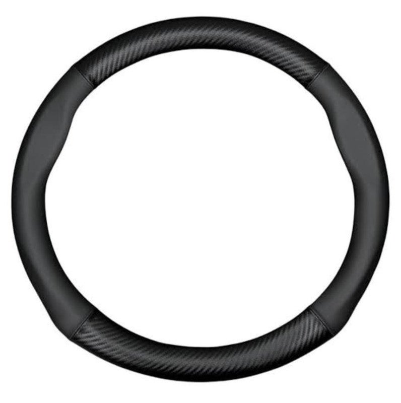 - غطاء عجلة قيادة السيارة جلد في كاربون