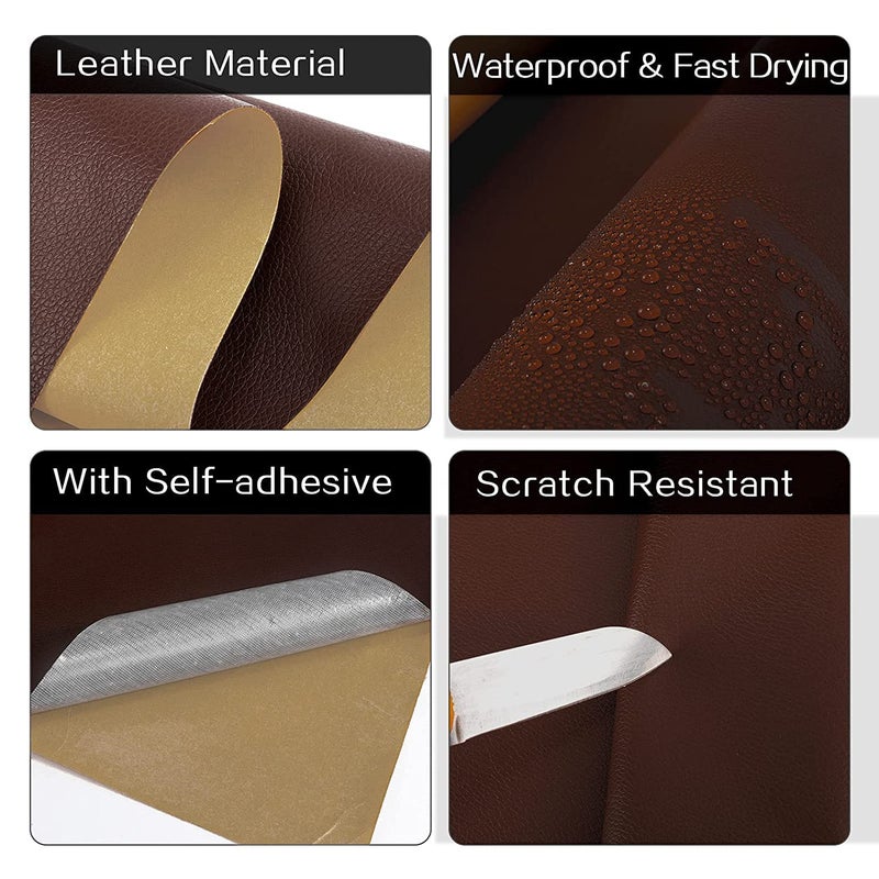 Evona PU Leather Tape 30x60cm Self-Adhesive Leather Repair Patch for Sofas, Couch, Furniture, Car Seat, Handbags, Leather Jackets, Polyurethane - Image 4