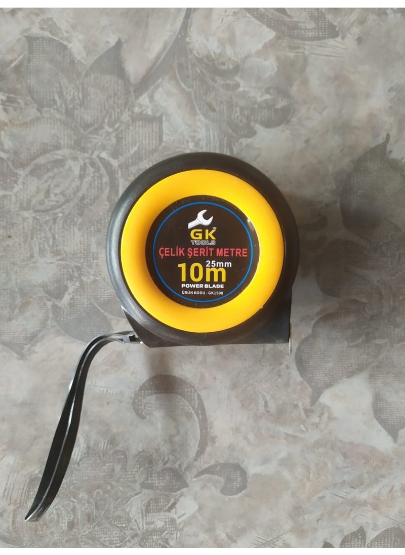 Hesaplı Hırdavat Cheap Hardware Ratchet Steel Tape Measure 10X25 mm 10 mt  - Image 1