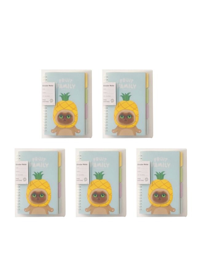 XIANGYU 5-Piece A5 Diary Transparent PP Cover Refillable Spiral Note Book Loose Leaf Binder Journal Notebook - Image 1