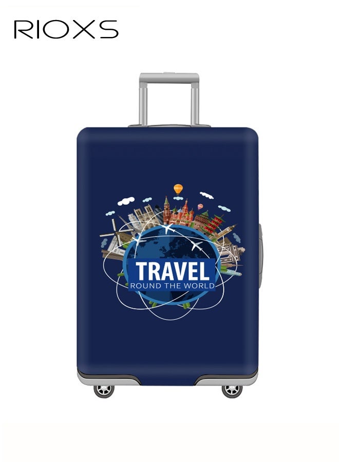 RIOXS Travel Luggage Cover, Stretch Baggage Suitcase Cover Protector Skins with Double Opening, Washable Anti-scratch Luggage Protector Fits for 22-25 Inch Luggage - Image 1