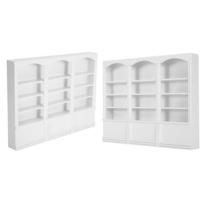 1:12 Doll House Accessories Mini Bookshelf Display Cabinet Bookcase Furniture Toy White - Image 2