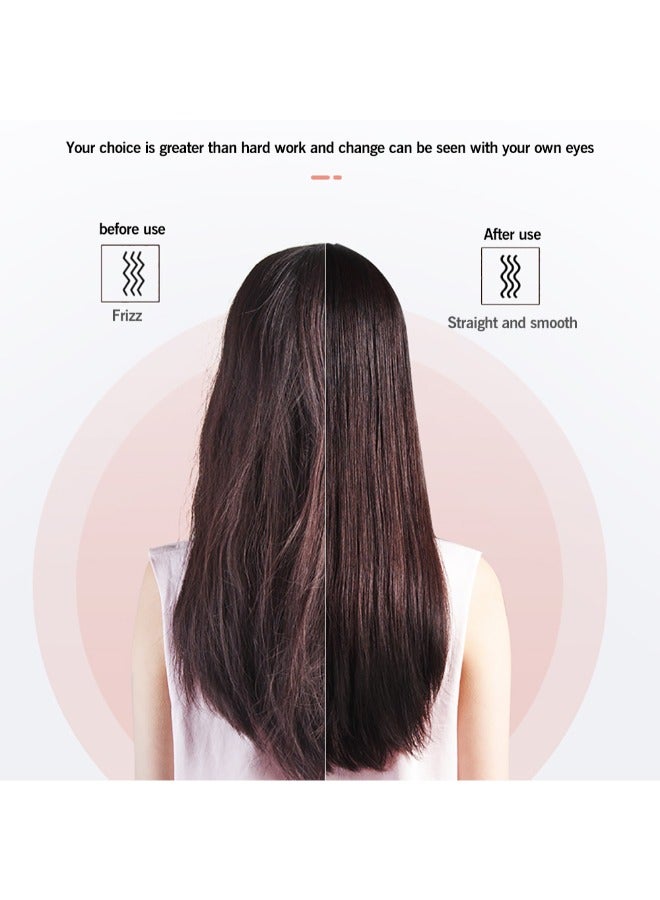 New Negative Ion Hair Straightener with 5 Temp, 2 in 1 Brush and Curler, Portable Electric Straightening Heated Styling Comb Fast Heating Anti-Scald - Image 5