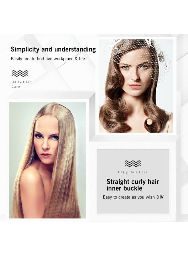 New Negative Ion Hair Straightener with 5 Temp, 2 in 1 Brush and Curler, Portable Electric Straightening Heated Styling Comb Fast Heating Anti-Scald - Image 4