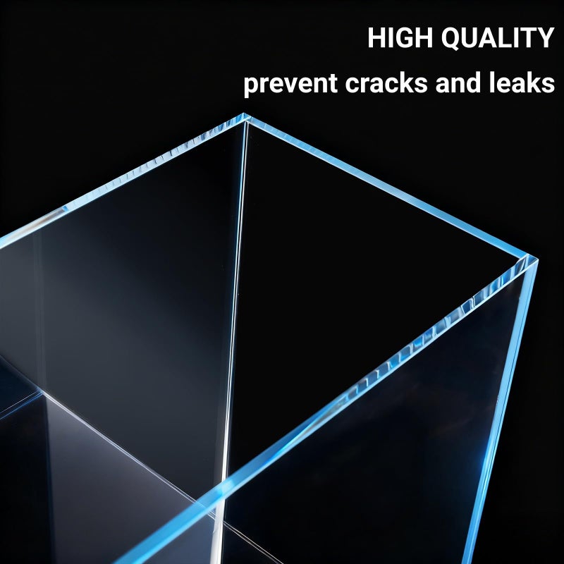 Tlence 3 Gallon Glass Fish Tank, Small Betta Fish Aquarium, Ultra Clear Rectangular Glass Bowl for Shrimp, Mini Desktop Aquatic Planting Cube for Goldfish Snails, Easy to Clean - Image 3