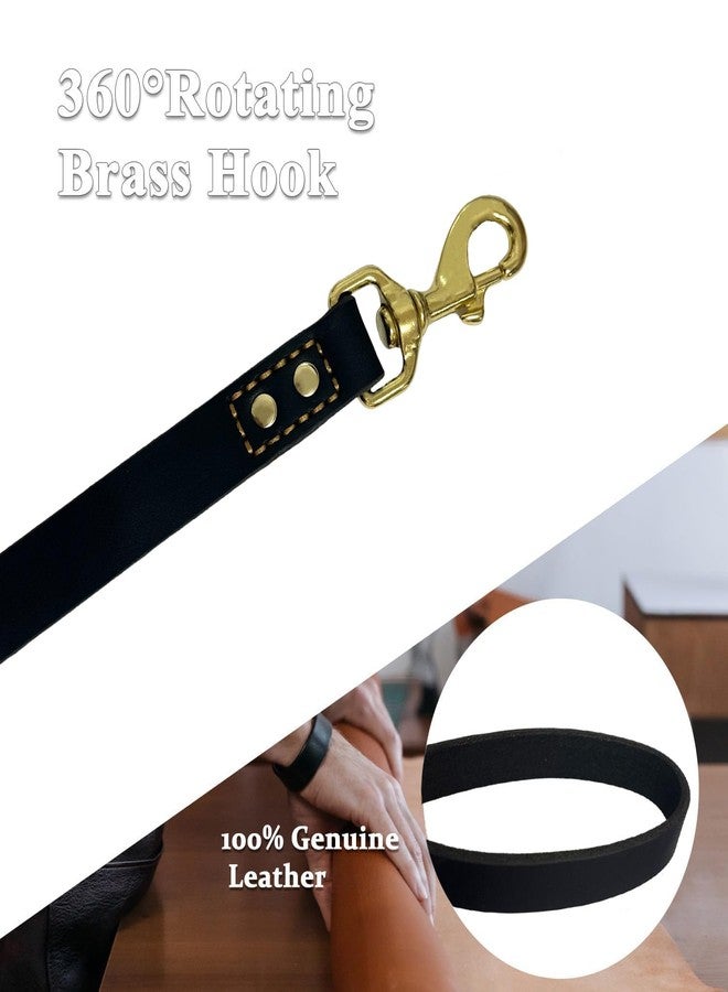 leadfar Heavy Duty Leather Dog Leash 6 ft x 1 inch, Genuine Leather Dog Training Leash, Soft and Strong Dogs Leashes for Large and Medium Dogs Black - Image 4