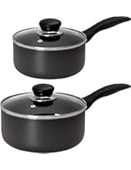 Utopia Kitchen Nonstick Saucepan Set - 1 Quart and 2 Quart - Glass Lid - Multipurpose Use for Home Kitchen or Restaurant - Image 1