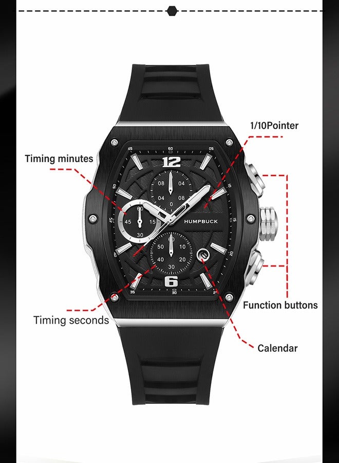 HUMPBUCK Men's Watch Large Dial Sports Watch Quartz Watch Waterproof Wristwatch for Active People with Anti-slip Strap and Large Dial  - Image 5