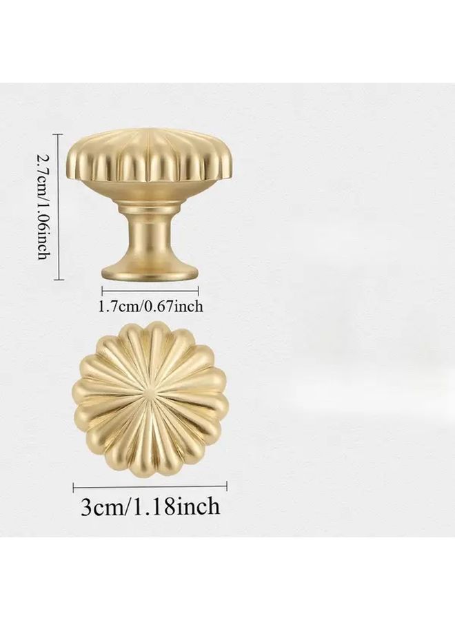 2pcs Golden Cabinet Knobs Vintage Kitchen Drawer Handles Pulls Hardware - Image 3