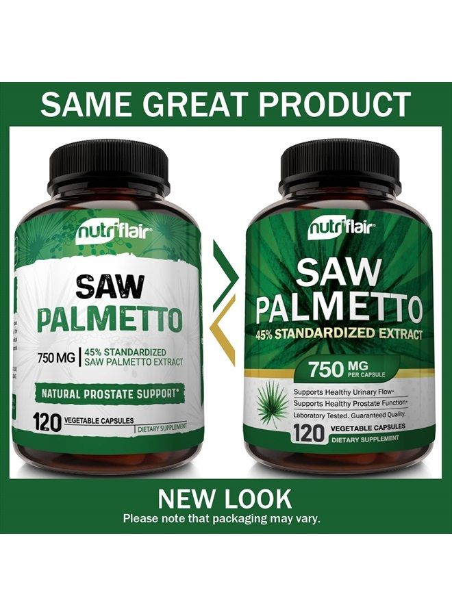 NutriFlair Saw Palmetto Extract 750mg, 120 Capsules - Natural Prostate Supplement & Berry Health Support - Helps Block DHT to Prevent Hair Loss and Helps Reduce Frequent Urination, for Women and Men - Image 3