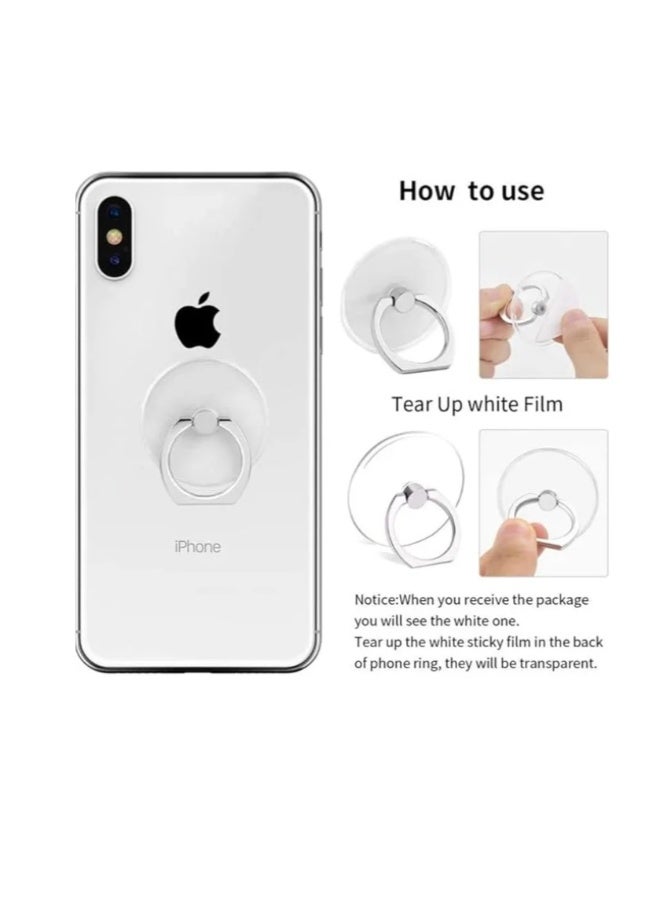 Holder Cell Phone Ring Holder Stand Transparent Finger Grip Loop 360 Degree Rotation Finger Ring Stand (Black Sliver Gold Rose Gold ) - Image 2