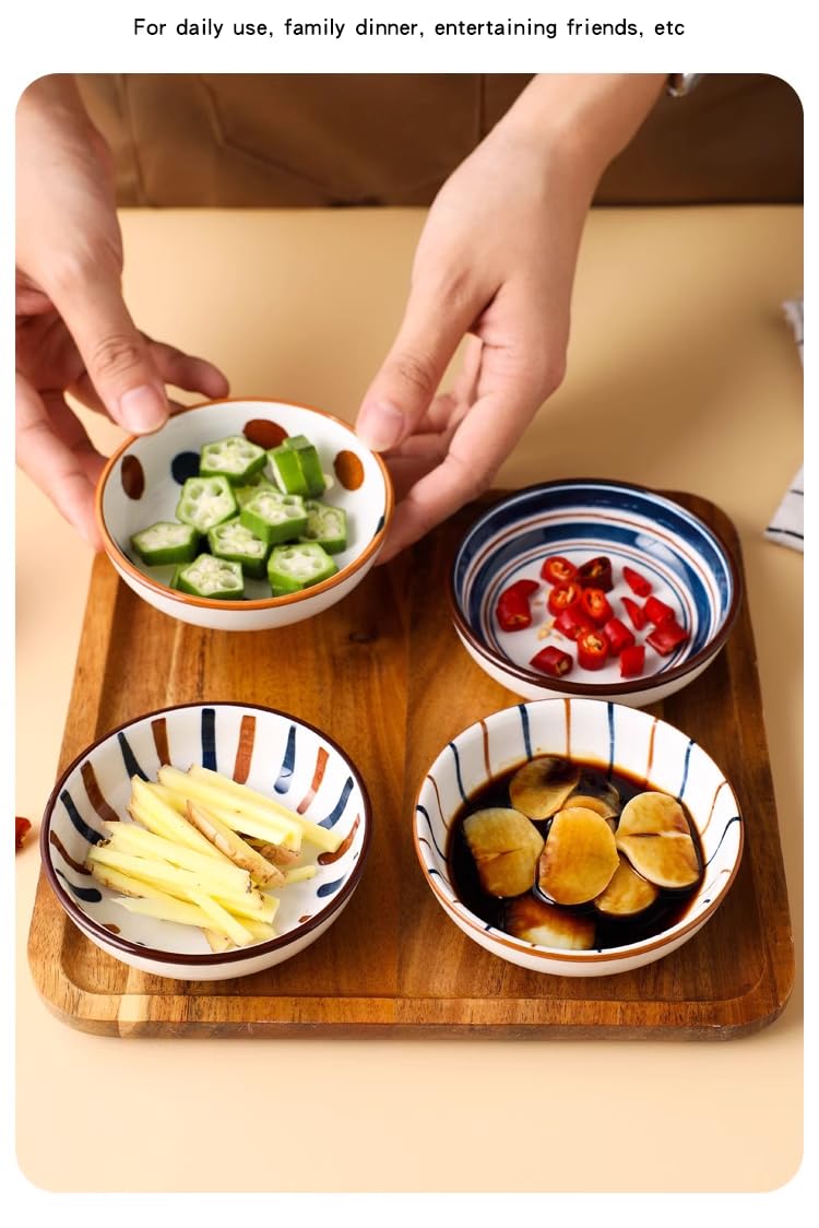 DANSR DANSR Dip Bowl Set Dipping Sauce Dishes Set Dip Bowls Set Porcelain Dip Mini Bowls Soy Sauce DishBowls for Tomato Sauces Ketchup BBQ Sauce or Seasoning for Dining Home RestaurantBowl K 8  - Image 3
