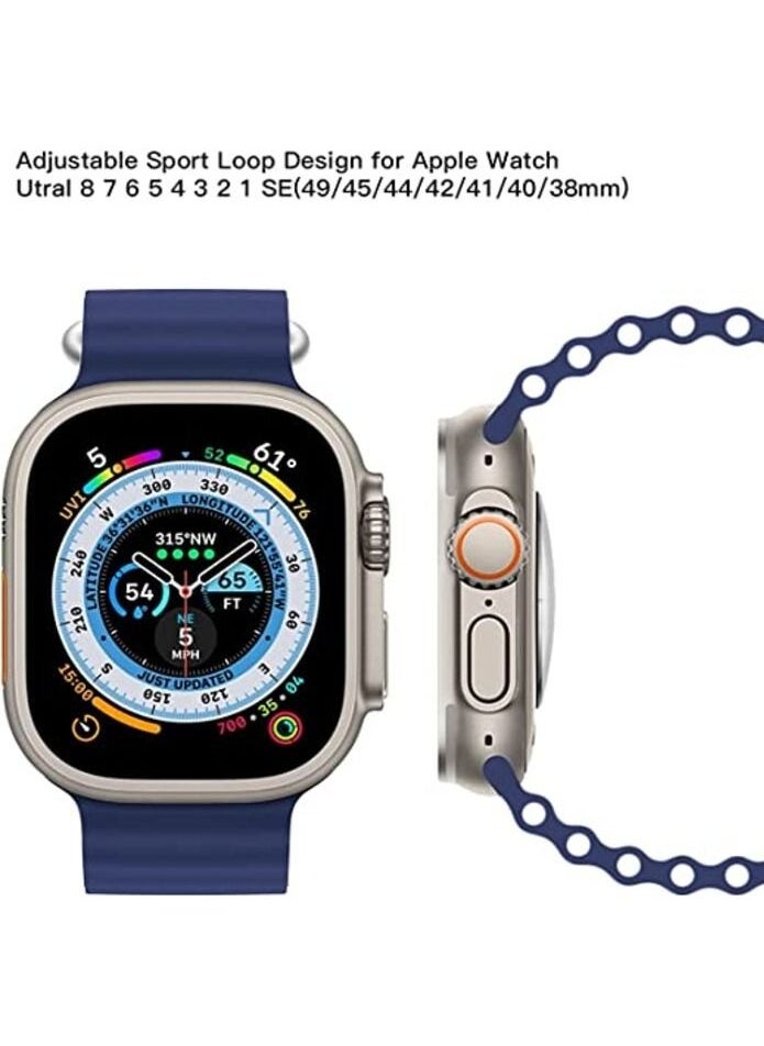 Generic Alpine Loop for Apple Watch 49mm 45mm, Woven Loop with Metal Sport Band with iWatch Band Series Ultra 8 7 6 5 4 3 2 1 SE - Blue  - Image 4