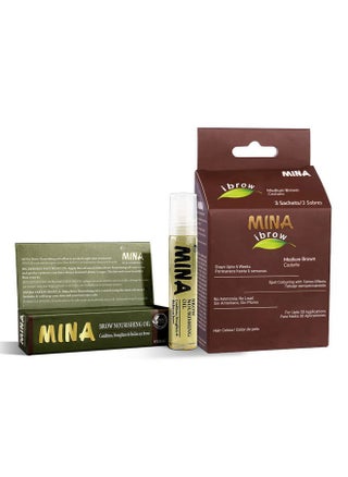 MINA ibrow Henna Medium Brown Tint Set with Nourishing Oil No Ammonia Vegan & Cruelty Free Up to 30 Applications Instant Eyebrow Tint Set with Tattoo Effect - pzsku/ZDD987CB247E2D4CD8FB7Z/45/1743425428/5c83c90b-c72b-4e80-94be-94e029232e19