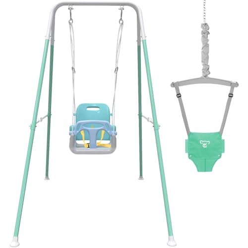 Yozoia 2 in 1 Toddler Swing Baby Jumper Foldable Baby Swing Outdoor Indoor Use Easily Installable and Storable - Image 1