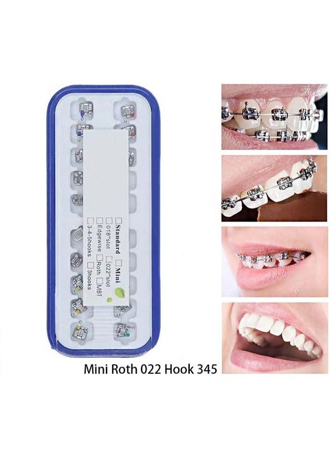 20 pieces, including tooth model mini bracket 022 slot glueable, with hook 345