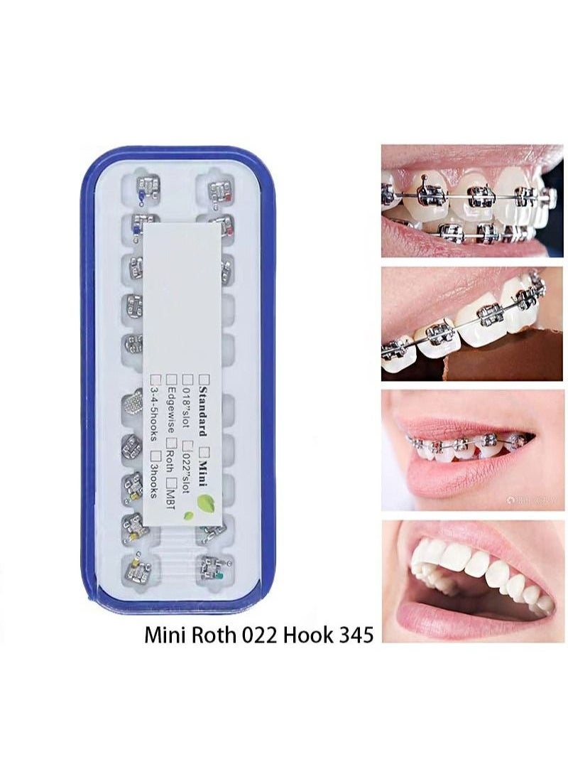 OMEVE - 20 pieces, including tooth model mini bracket 022 slot glueable, with hook 345 - Image 1