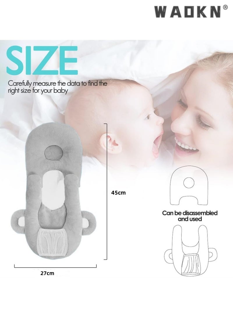 دبليو أيه أو كي أن رعاية الطفل وسادة ، حامل زجاجة الرضيع ، محمول وسادة دعم الوليد ، الرضاعة الطبيعية وسادة ، وسادة دعم قابل للتعديل زجاجة الرضاعة الطبيعية ، ومكافحة البصق وسادة ، وسادة مريحة ، رمادي - Image 5