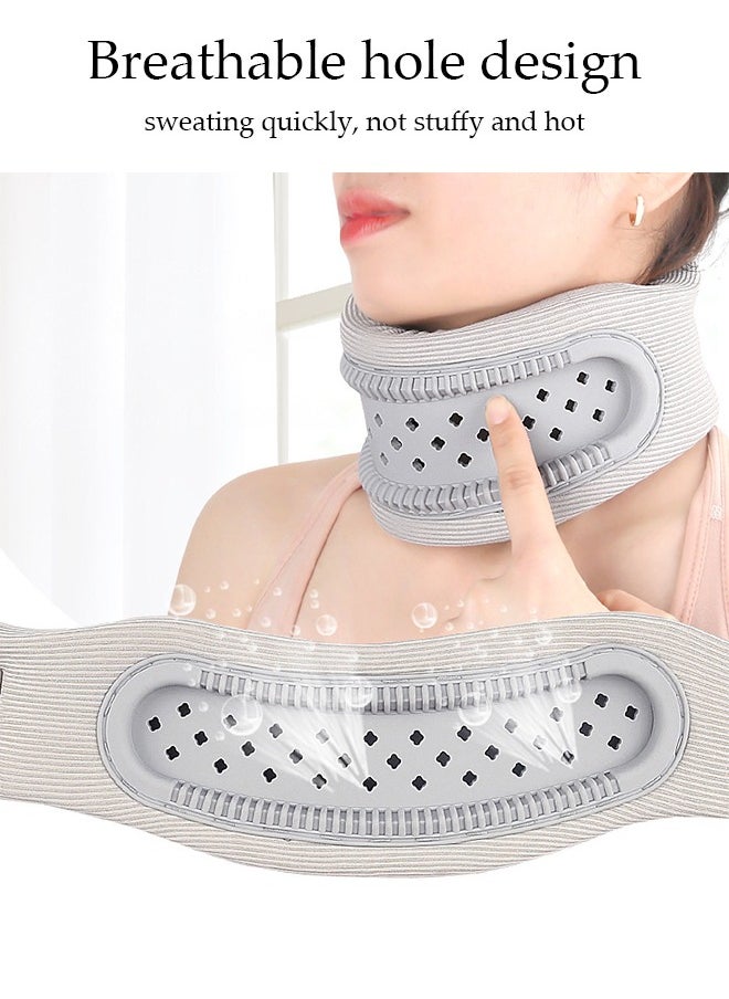 DUNISO Neck Brace for Neck Pain and Support, Adjustable Cervical Collar for Sleeping, Soft Foam Neck Protectors Wraps Keep Vertebrae Stable and Aligned, Women & Men Cervical Spine Pressure Relief  - Image 3