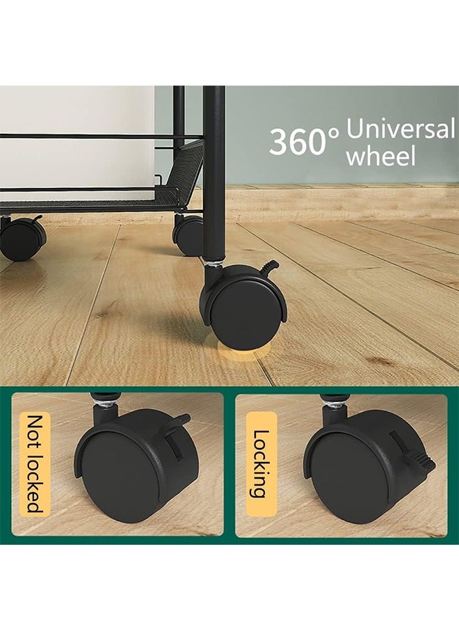 JCB CHIC - Kitchen Storage Rack Rolling Fruit Vegetable Storage Basket Floorstanding Storage Shelf with Wheels for Living Room Bedroom Bathroom Kitchen Laundry Room Home Office Utility Cart - Image 1
