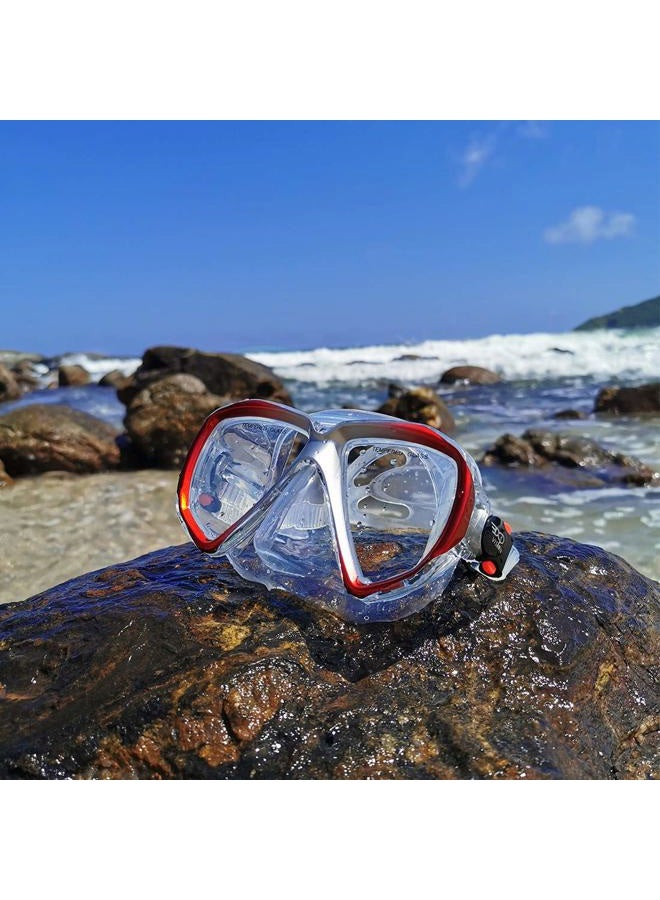 EXP VISION Snorkel Diving Mask, Panoramic HD Swim Mask, Anti-Fog Scuba Diving Goggles, Tempered Glass Dive Mask Adult Youth Silicone Skirt Swim Goggles with Nose Cover - Image 5